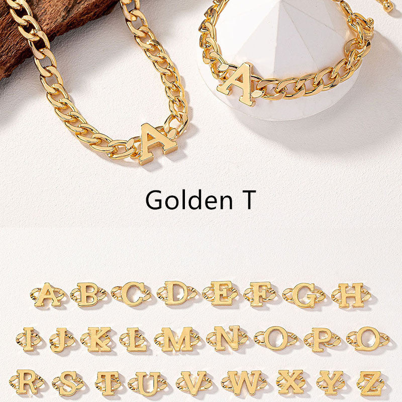 Letter Necklace Bracelet Set Fashion Women - Up Trend Store-1