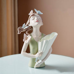 Home Decor Girl Figurine Resin Sculpture Abstract Art Room Decor Nordic Decoration Home Living Room Decoration Accessories Gifts - Up Trend Store-1