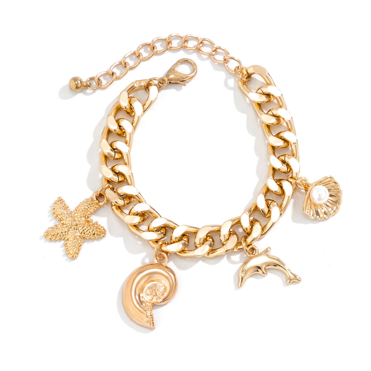 Creative Boho Conch Dolphin Starfish Pendant Choker Necklace Bracelets Women Trendy Vintage Tassel Chain Grunge Jewelry Fashion Jewelry - Up Trend Store-1