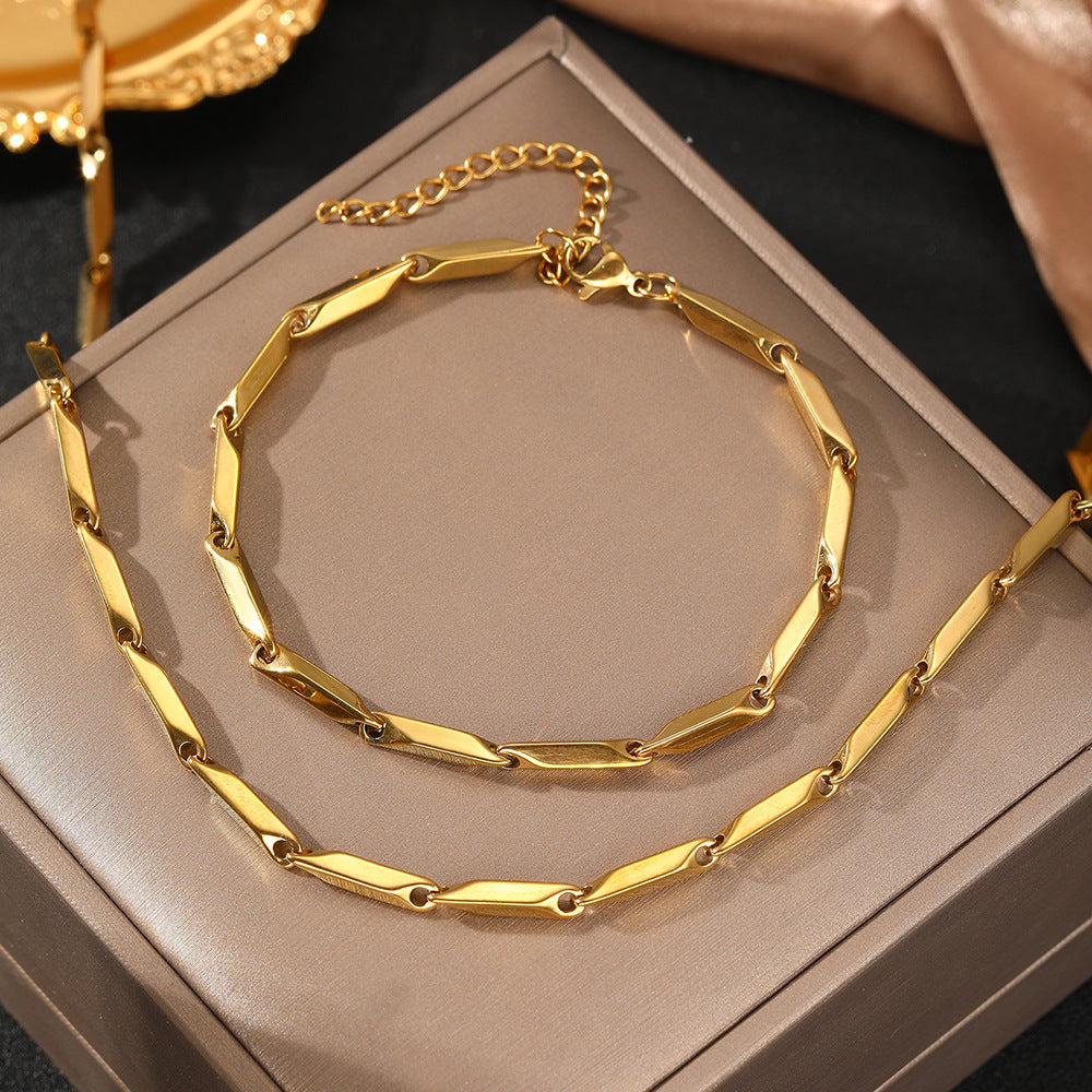 Niche Design Titanium Steel Melon Seeds Chain Necklace - Up Trend Store-1