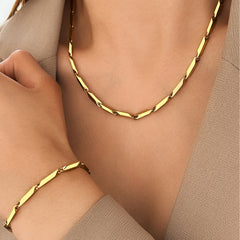 Niche Design Titanium Steel Melon Seeds Chain Necklace - Up Trend Store-1