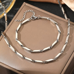 Niche Design Titanium Steel Melon Seeds Chain Necklace - Up Trend Store-1