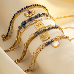 Bohemian Style Natural Stone Beaded Bracelet Double Layer - Up Trend Store-1