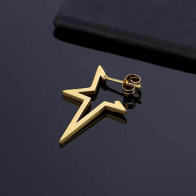 Fashion Pentagram Male Delicate Earrings - Up Trend Store-1