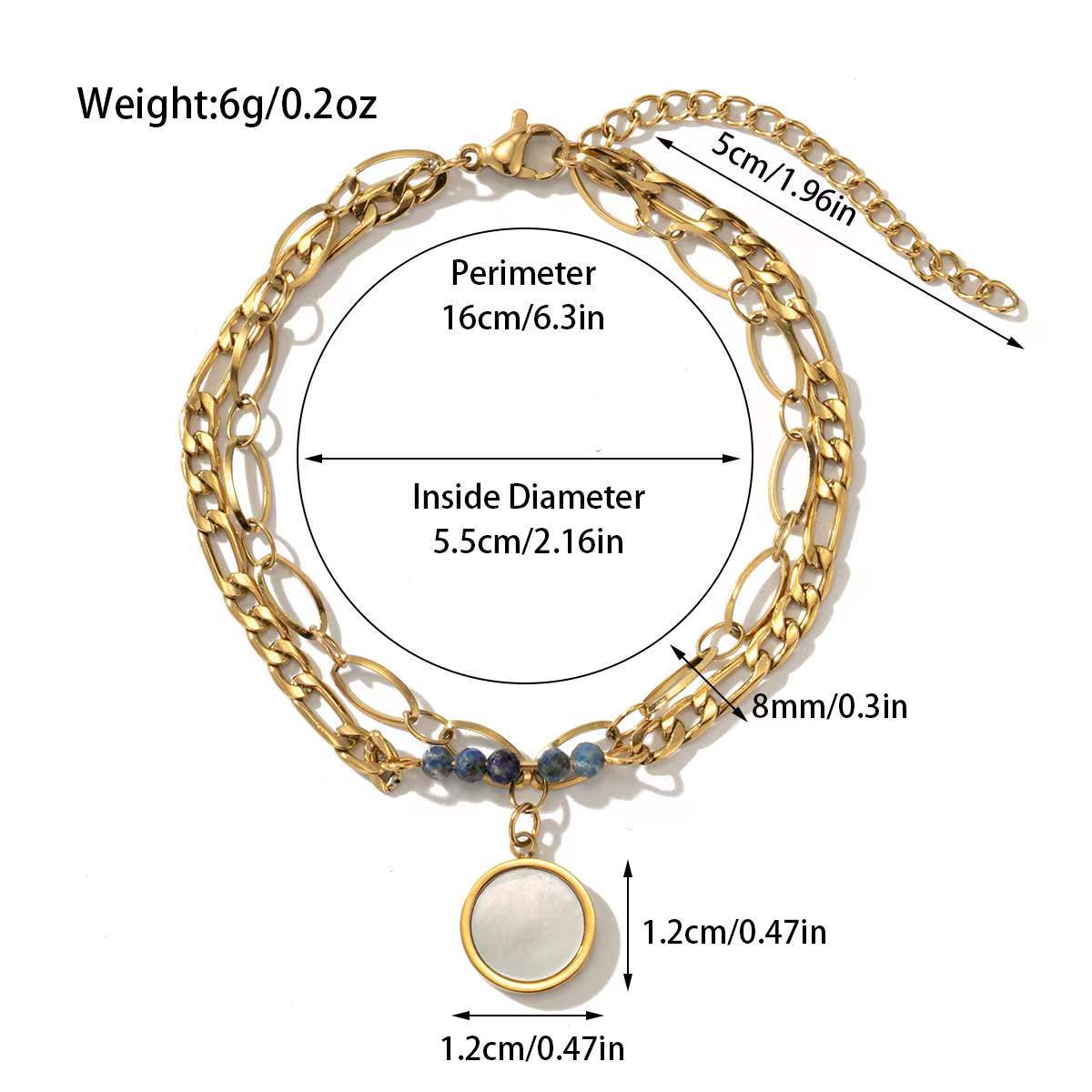 Bohemian Style Natural Stone Beaded Bracelet Double Layer - Up Trend Store-1