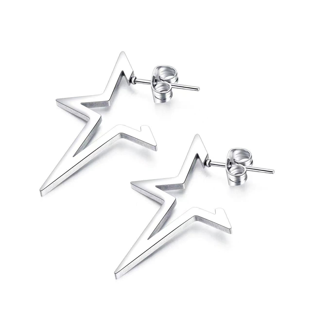 Fashion Pentagram Male Delicate Earrings - Up Trend Store-1