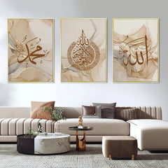 Gold Marble Fluid Abstract Poster Canvas Painting - Up Trend Store-1
