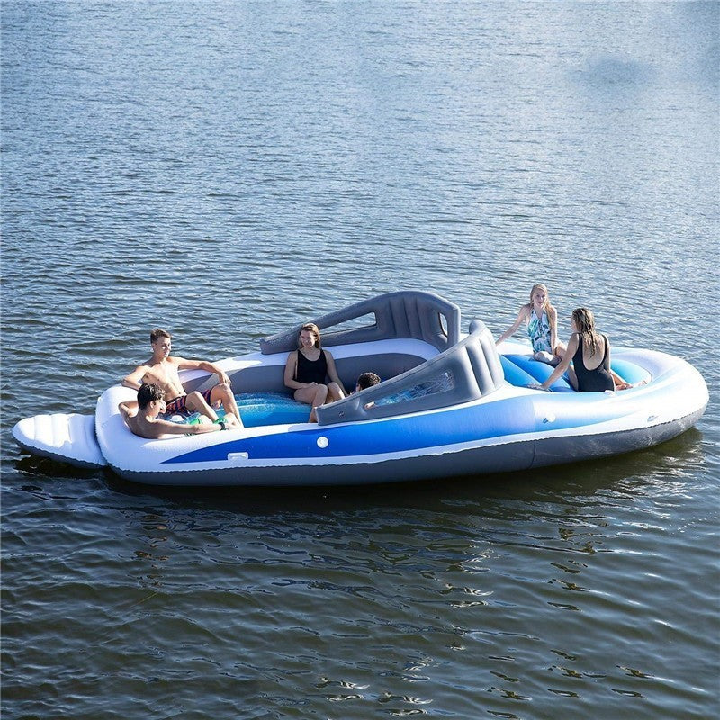 Inflatable PVC Water 6 Person Island Floating Bed - Up Trend Store-1