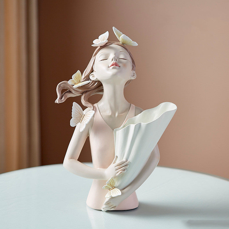 Home Decor Girl Figurine Resin Sculpture Abstract Art Room Decor Nordic Decoration Home Living Room Decoration Accessories Gifts - Up Trend Store-1