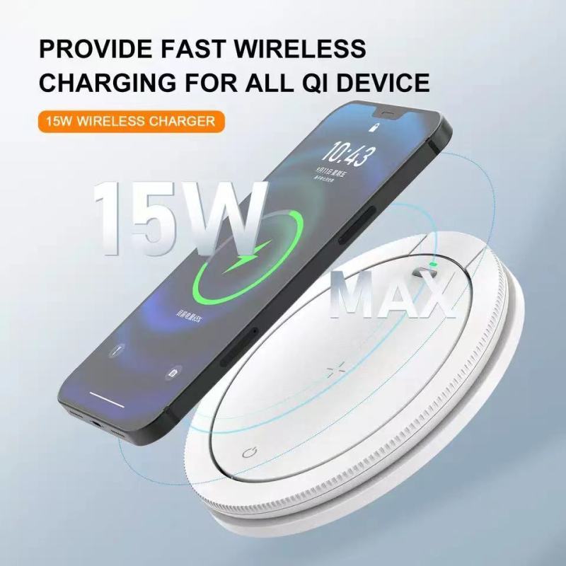 2 In 1 Wireless Charging 3 Gear Creative LED Small Night Light Portable Phone Stand Folding Bedside Lamp 15W Fast Charging