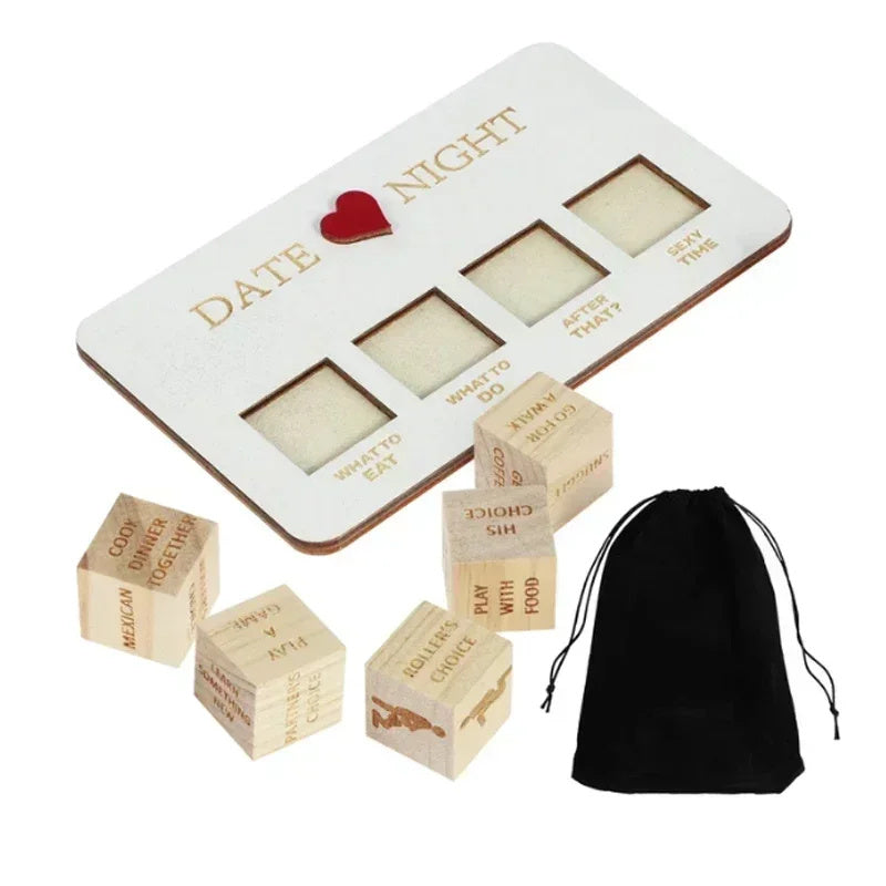 Wooden Date Night Dice Wooden Date Night Ideas Game Dice Romantic Couple Date Night Game Action Decision Dice Games For Couple - Up Trend Store-1