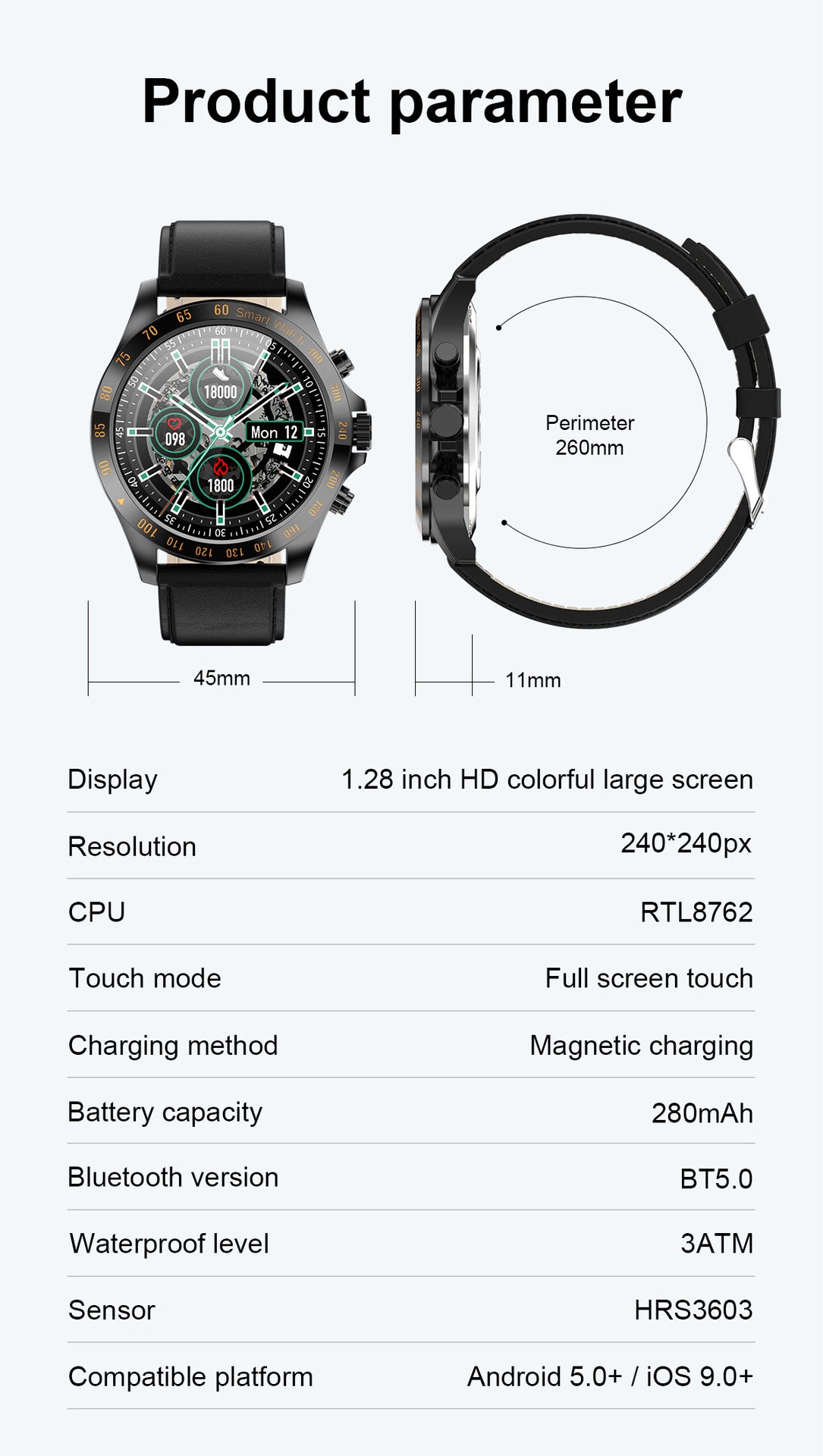 LW09 Business SmartWatch Heart Rate Blood Pressure - Up Trend Store-1