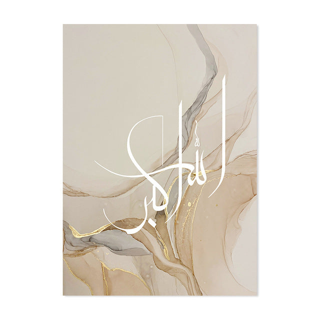 Gold Marble Fluid Abstract Poster Canvas Painting - Up Trend Store-1