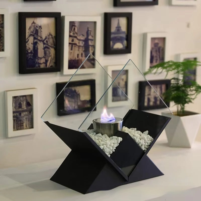 Diamond Indoor Outdoor Portable Metal Heating Desktop Small Fire Pit Fireplace Light - Up Trend Store-1
