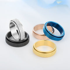 Turnable Anxiety Rings Rainbow Silver Color Relieve Stress Rings For Women Men - Up Trend Store-1