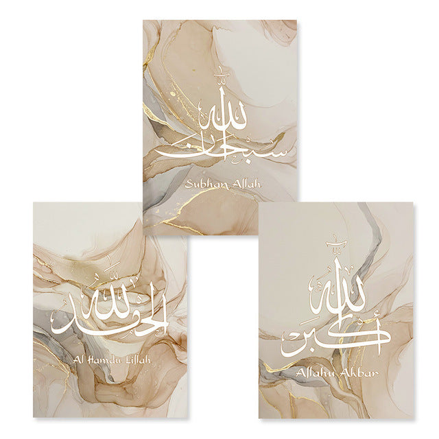 Gold Marble Fluid Abstract Poster Canvas Painting - Up Trend Store-1