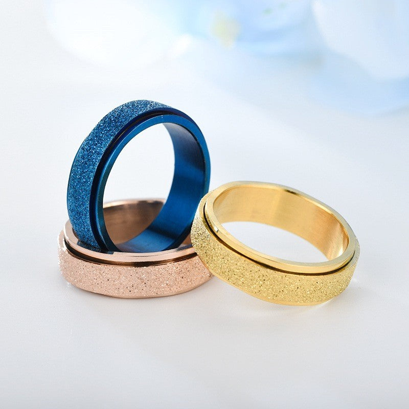 Turnable Anxiety Rings Rainbow Silver Color Relieve Stress Rings For Women Men - Up Trend Store-1