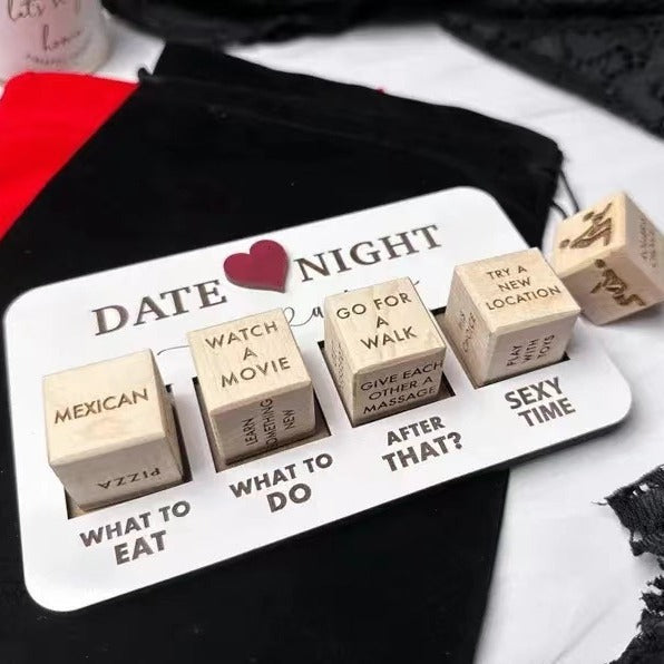 Wooden Date Night Dice Wooden Date Night Ideas Game Dice Romantic Couple Date Night Game Action Decision Dice Games For Couple - Up Trend Store-1