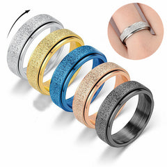 Turnable Anxiety Rings Rainbow Silver Color Relieve Stress Rings For Women Men - Up Trend Store-1