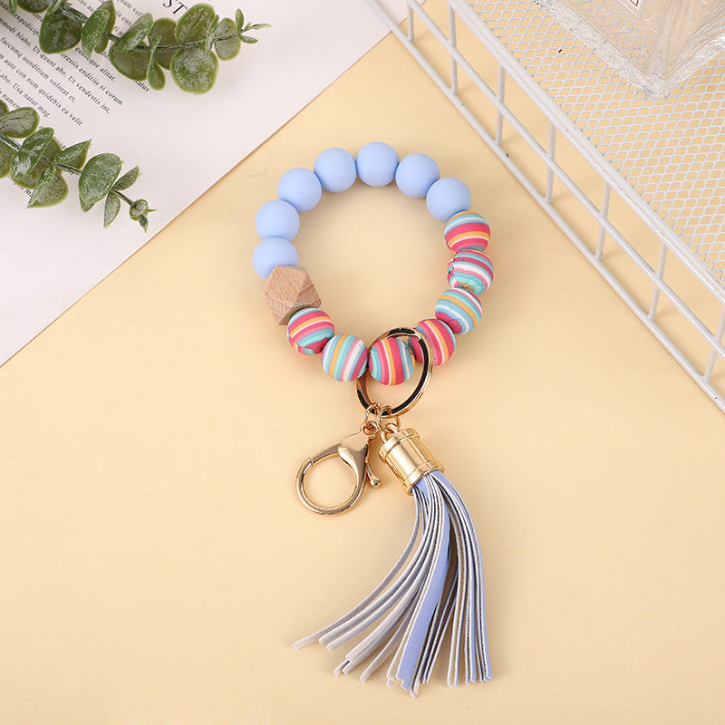 Silicone Beads Wrist Keychain Color - Up Trend Store-1