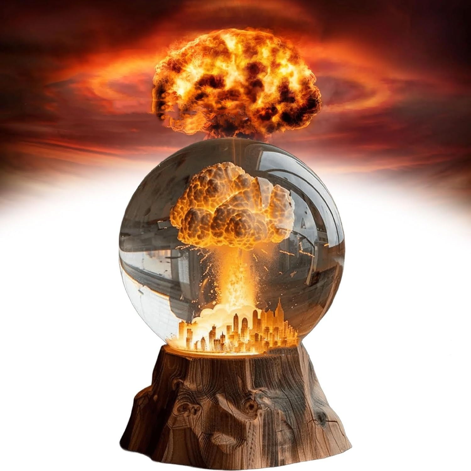 Atomic Bomb Explosion Lamp, Nuclear Explosion Lamp, 3D Mushroom Cloud Explosion Night Light, Atomic Bomb Model Atmosphere Lamp, LED Resin Night Light, Beside Lamp, Desk Lamp, Table Lamp - Up Trend Store-1