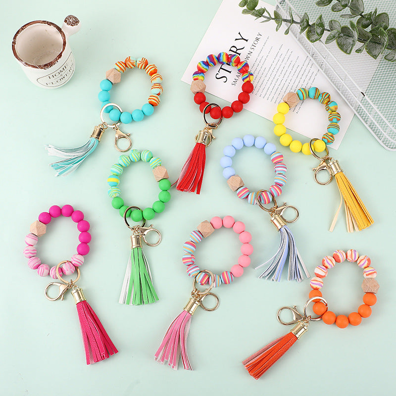 Silicone Beads Wrist Keychain Color - Up Trend Store-1