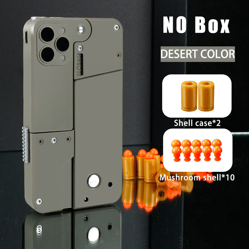 Folding Pistol Bullet Automatic Shell Throwing Toy Creative Soft Bullet Toy Mobile Phone Appearance Gun Outdoor Interactive Kid Gift - Up Trend Store-1